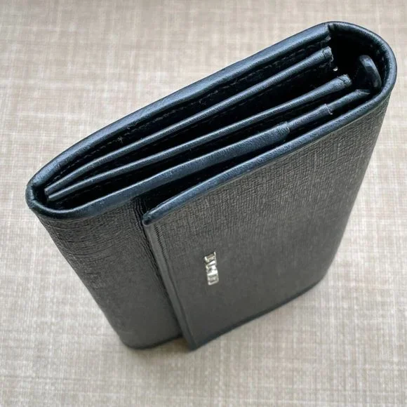 BVLGARI Clutch Bag Black Canvas Leather Long Bifold Wallet Authentic BVLGARI - Picture 3 of 12